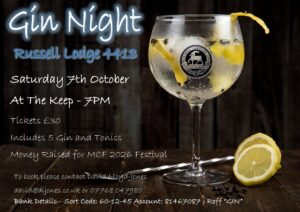 Gin Night Saturday 7th October
